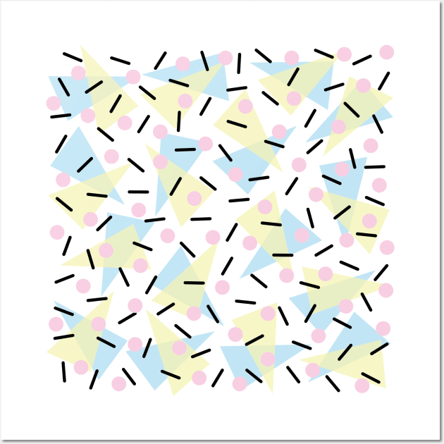 Confetti Memphis Party Pattern Wall Art by fivemmPaper